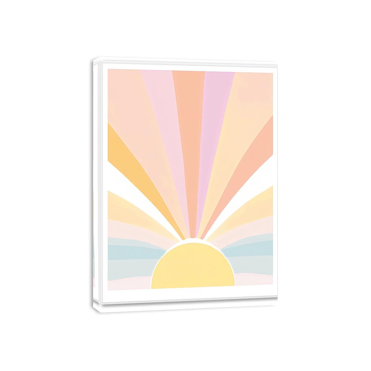 Pastel Sunburst artwork for modern nursery bedroom and living room decor