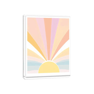 Pastel Sunburst artwork for modern nursery bedroom and living room decor