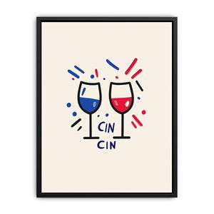 Cin Cin Celebration artwork for modern nursery bedroom and living room decor