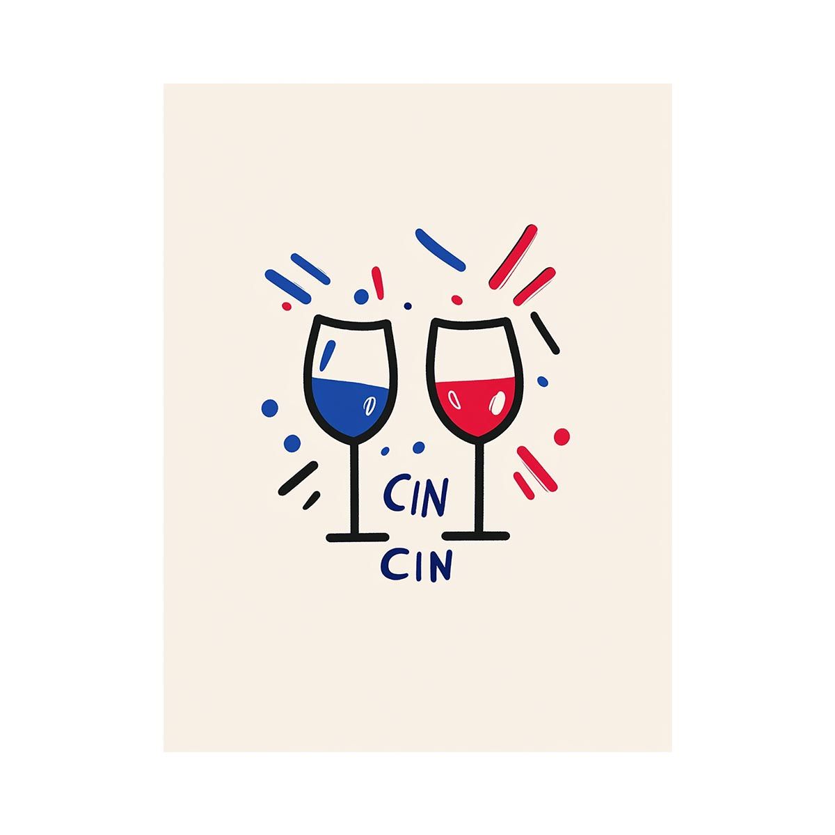 Cin Cin Celebration artwork for modern nursery bedroom and living room decor