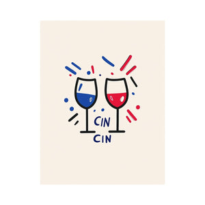 Cin Cin Celebration artwork for modern nursery bedroom and living room decor