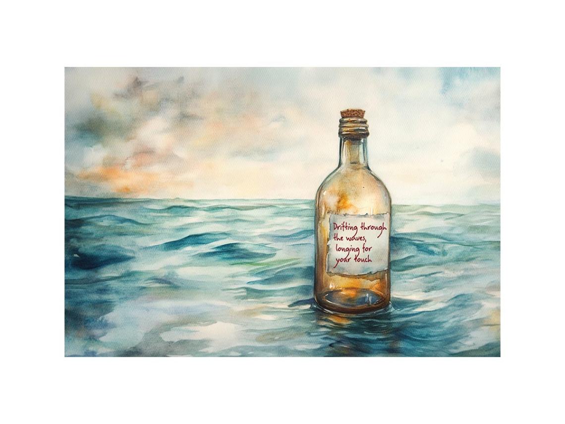 Message Across Waves artwork for modern nursery bedroom and living room decor