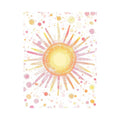 Bright sunburst confetti canvas art for cheerful nursery decor.