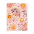Boho rainbow sun pattern canvas art for cheerful kids bedroom wall decor.