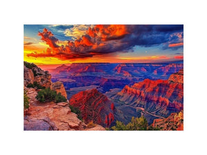 Grand Canyon sunset landscape canvas art for large living room wall decor.
