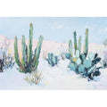 Pastel desert cactus landscape artwork for modern living room wall decor