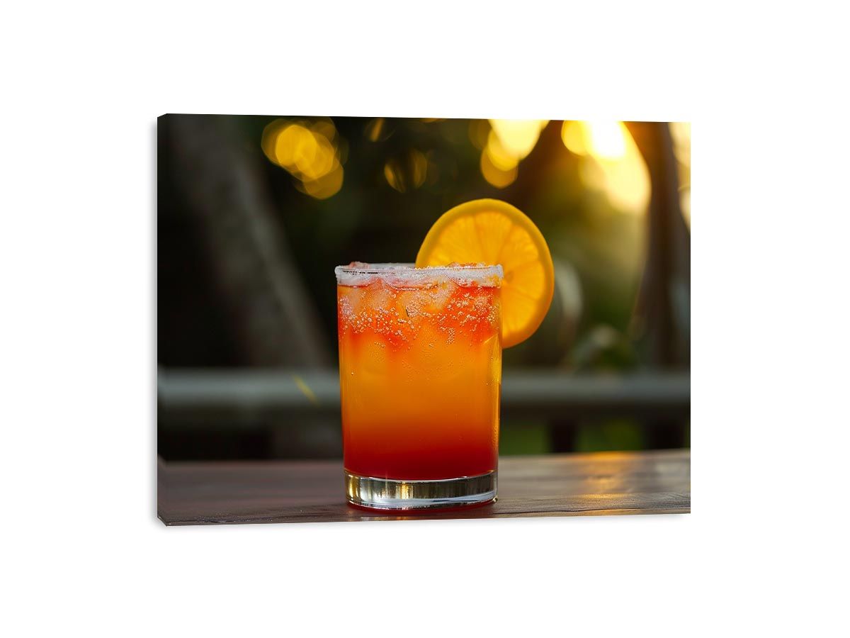 Vibrant cocktail canvas art for stylish home bar decor.