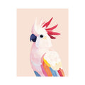 Pastel cockatoo bird canvas art for modern bedroom decor.