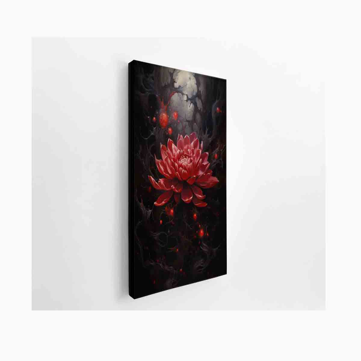 Black Red Rose Art 