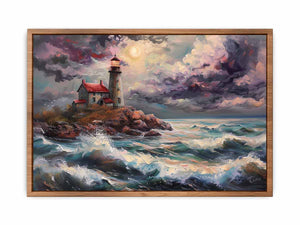Rocky Shore Lighthouse Art  Painting