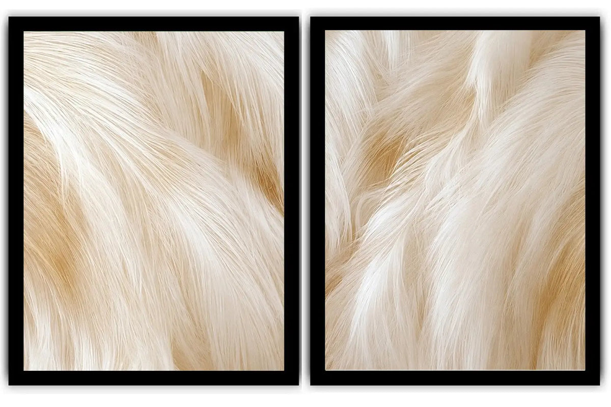 Abstract white horse mane canvas art for neutral luxury bedroom decor.