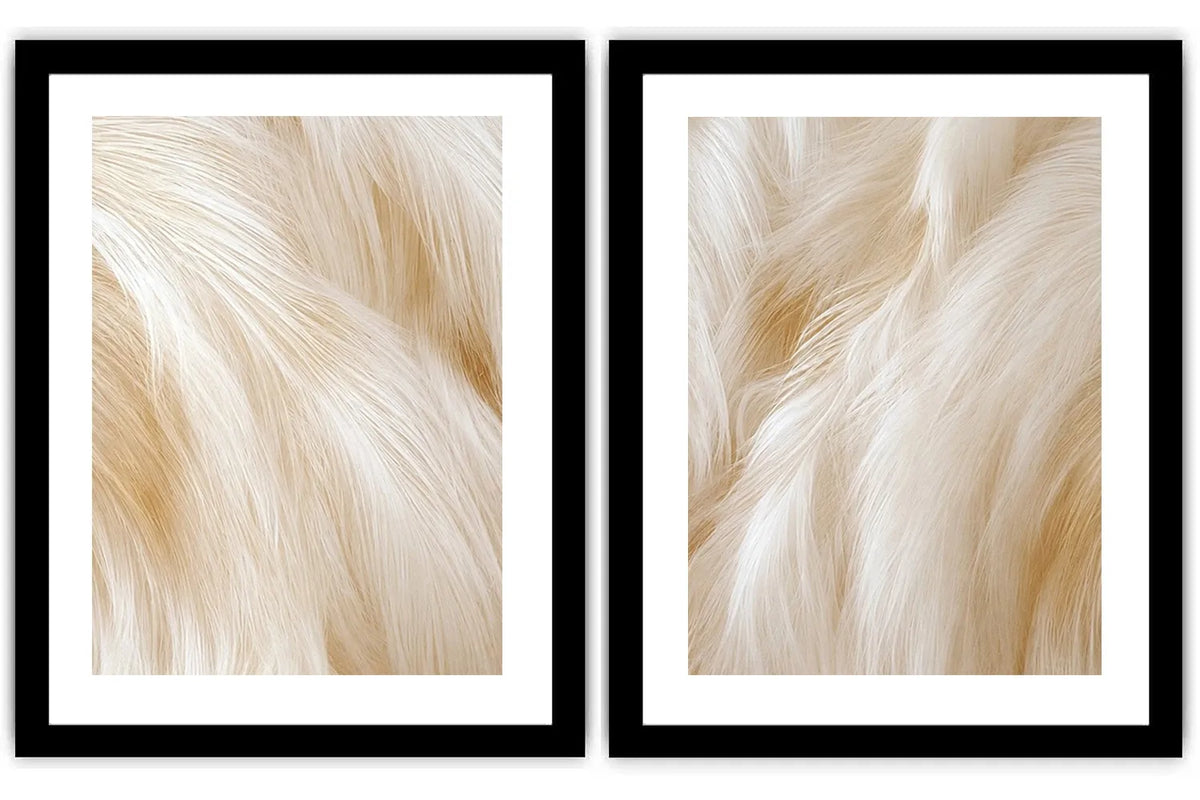 Abstract white horse mane canvas art for neutral luxury bedroom decor.