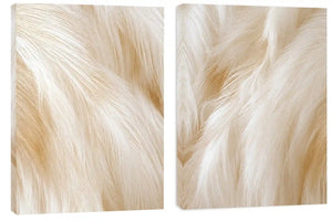 Abstract white horse mane canvas art for neutral luxury bedroom decor.