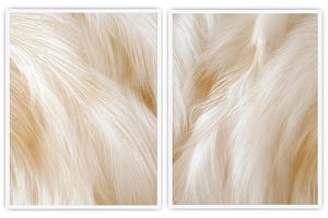 Abstract white horse mane canvas art for neutral luxury bedroom decor.