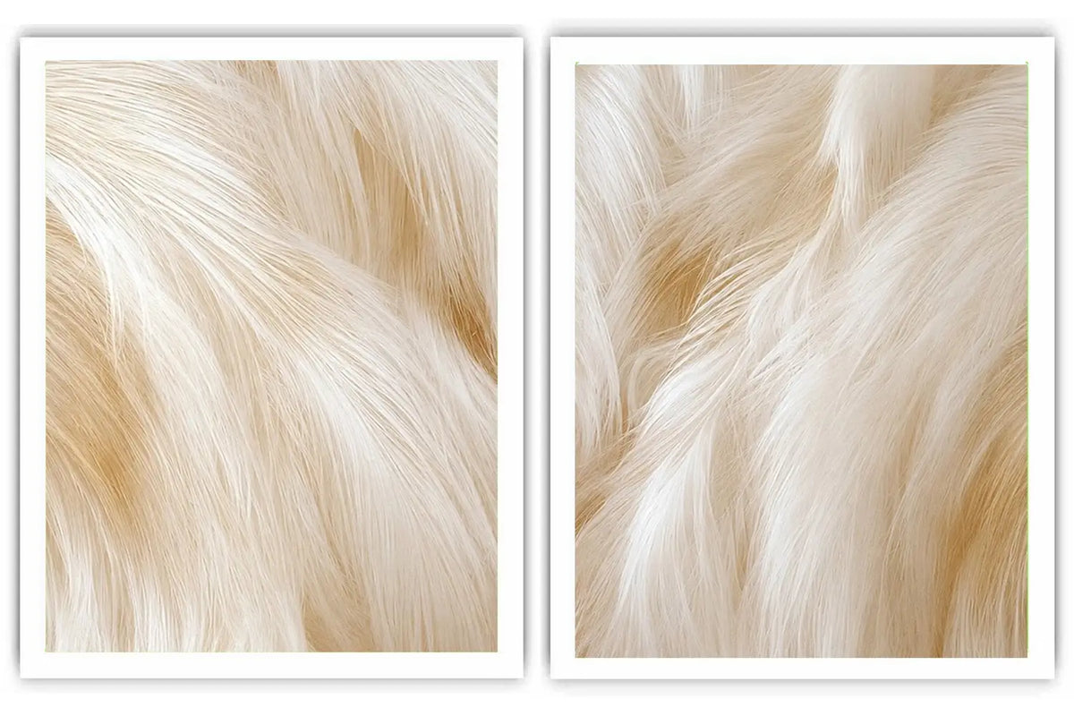 Abstract white horse mane canvas art for neutral luxury bedroom decor.