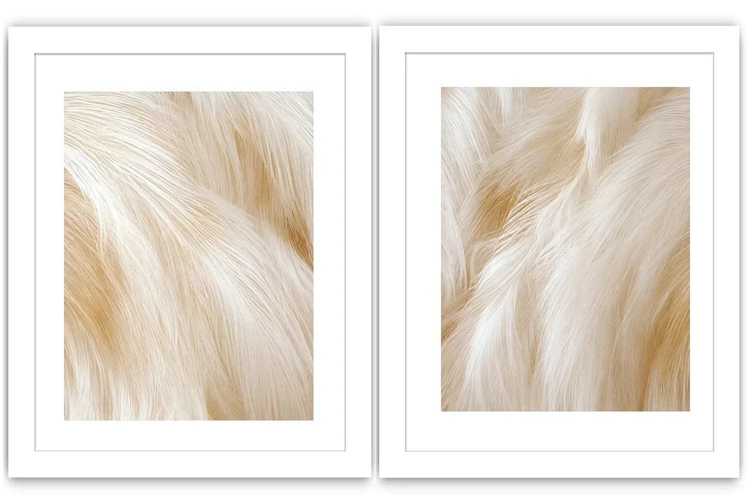 Abstract white horse mane canvas art for neutral luxury bedroom decor.
