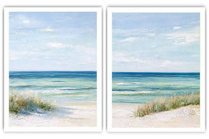 Soft beach dune canvas art for calm coastal bedroom or living room decor.