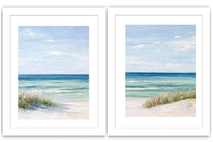 Soft beach dune canvas art for calm coastal bedroom or living room decor.