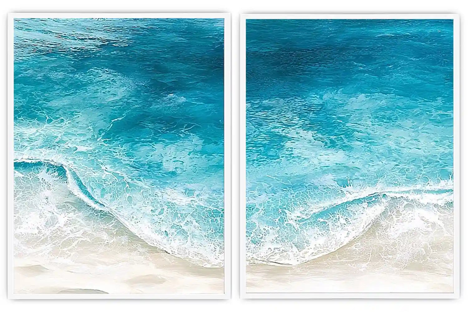 Pastel coastal floral diptych artwork for elegant bedroom decor
