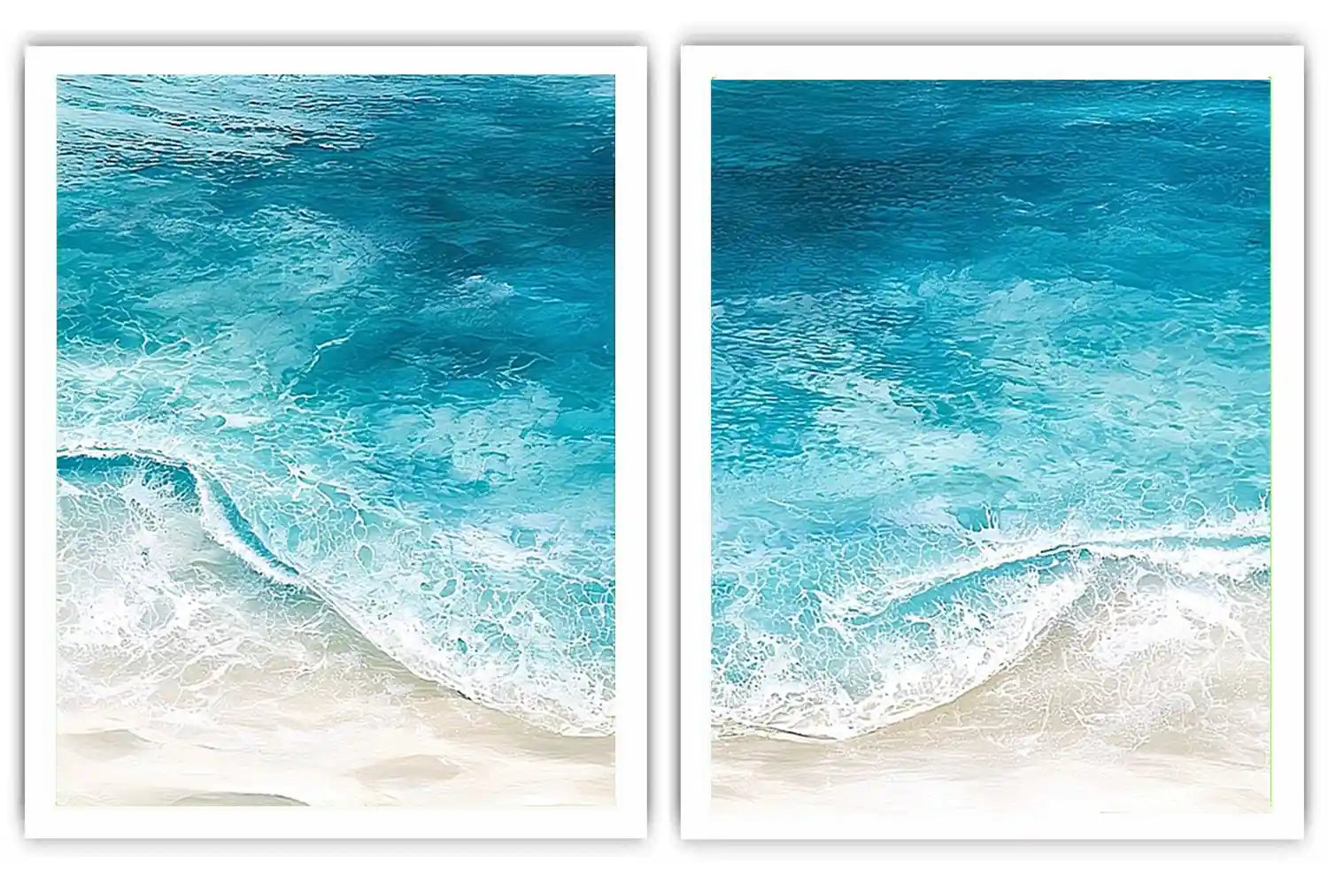 Pastel coastal floral diptych artwork for elegant bedroom decor