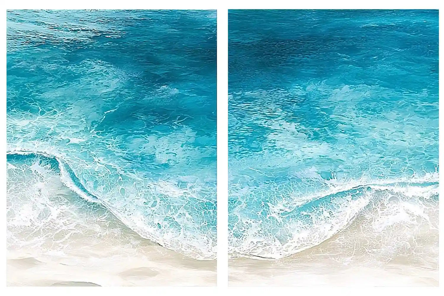 Pastel coastal floral diptych artwork for elegant bedroom decor