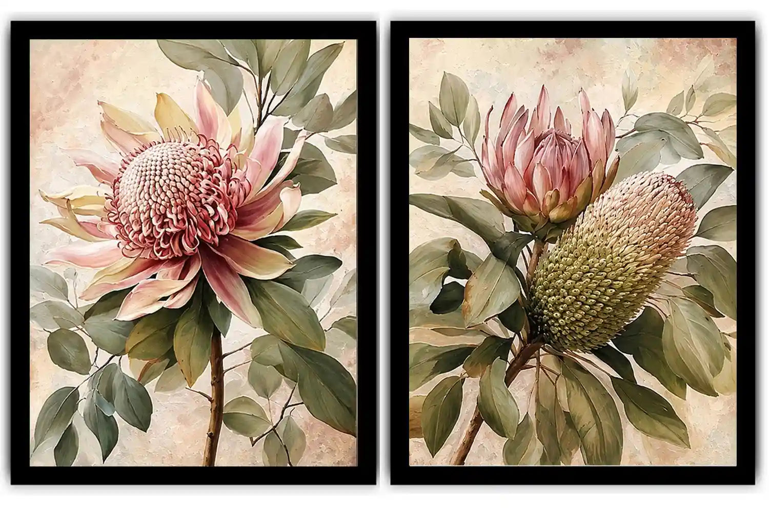 Protea floral botanical canvas art