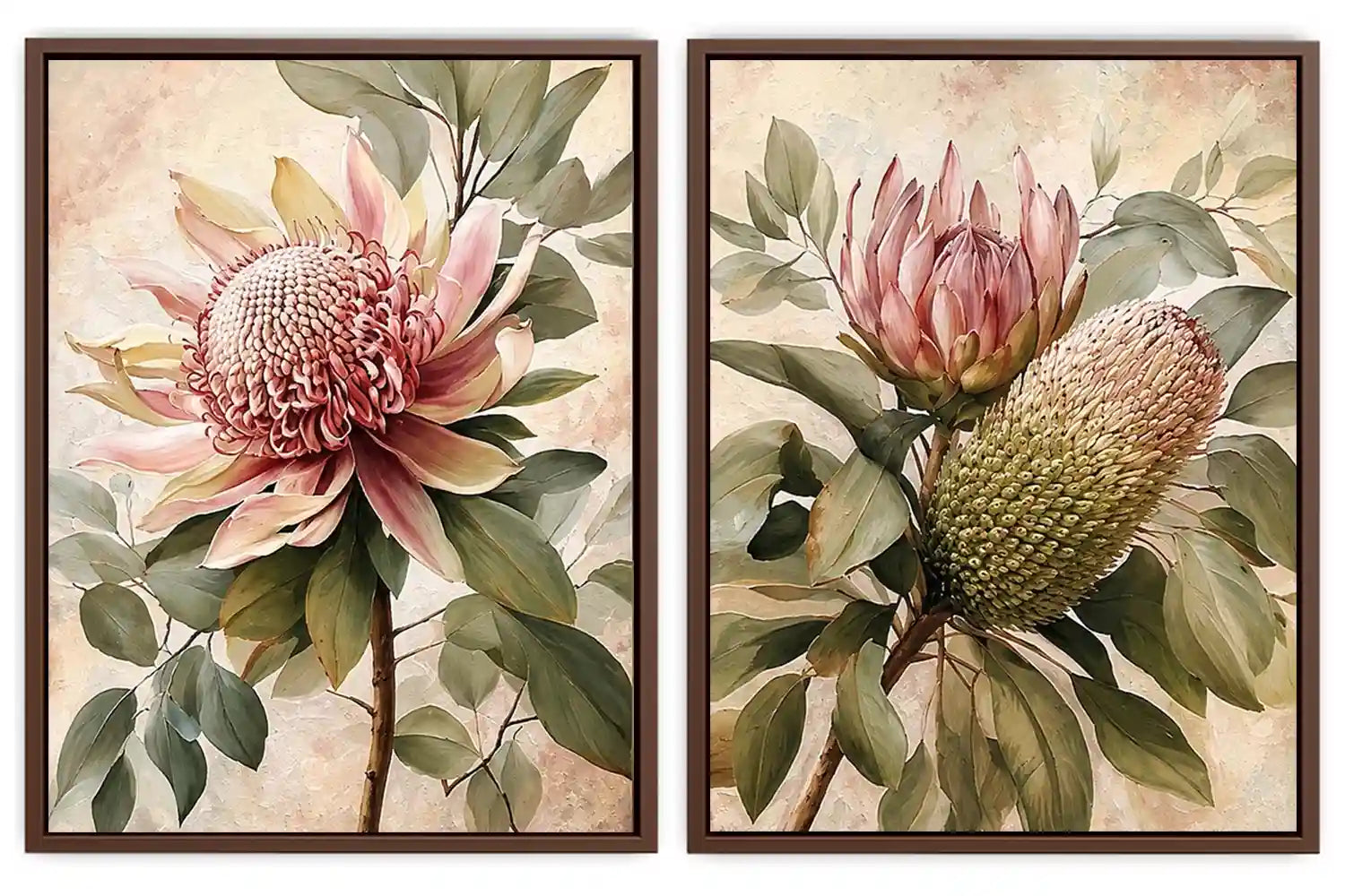 Protea floral botanical canvas art