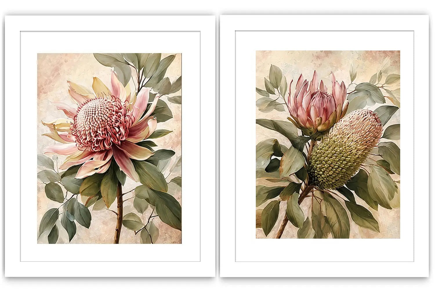 Protea floral botanical canvas art