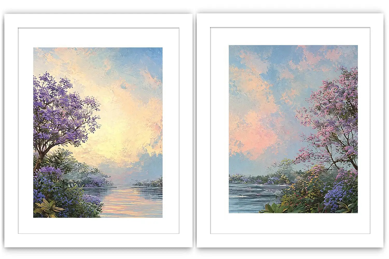 Pastel beach and skyline coastal canvas art