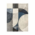 Blue gray geometric abstract canvas art for modern office or living room decor.