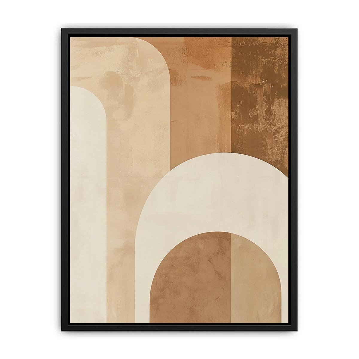 Neutral abstract arches canvas art with warm beige tones for minimalist home decor.