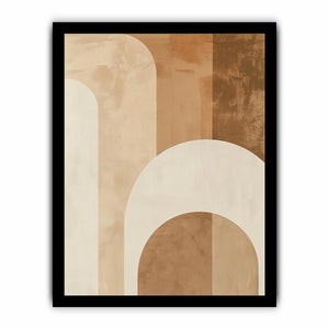 Neutral abstract arches canvas art with warm beige tones for minimalist home decor.