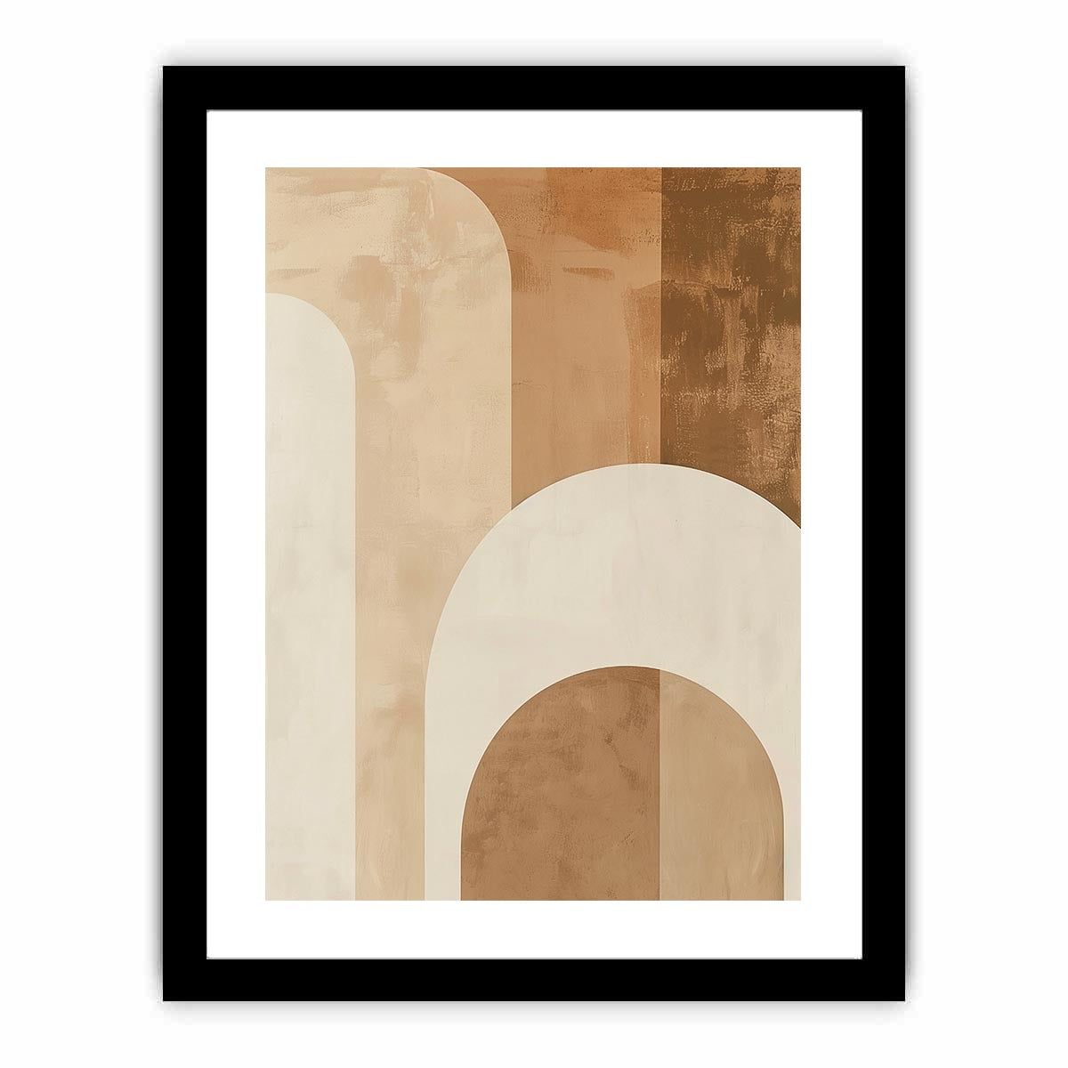 Neutral abstract arches canvas art with warm beige tones for minimalist home decor.