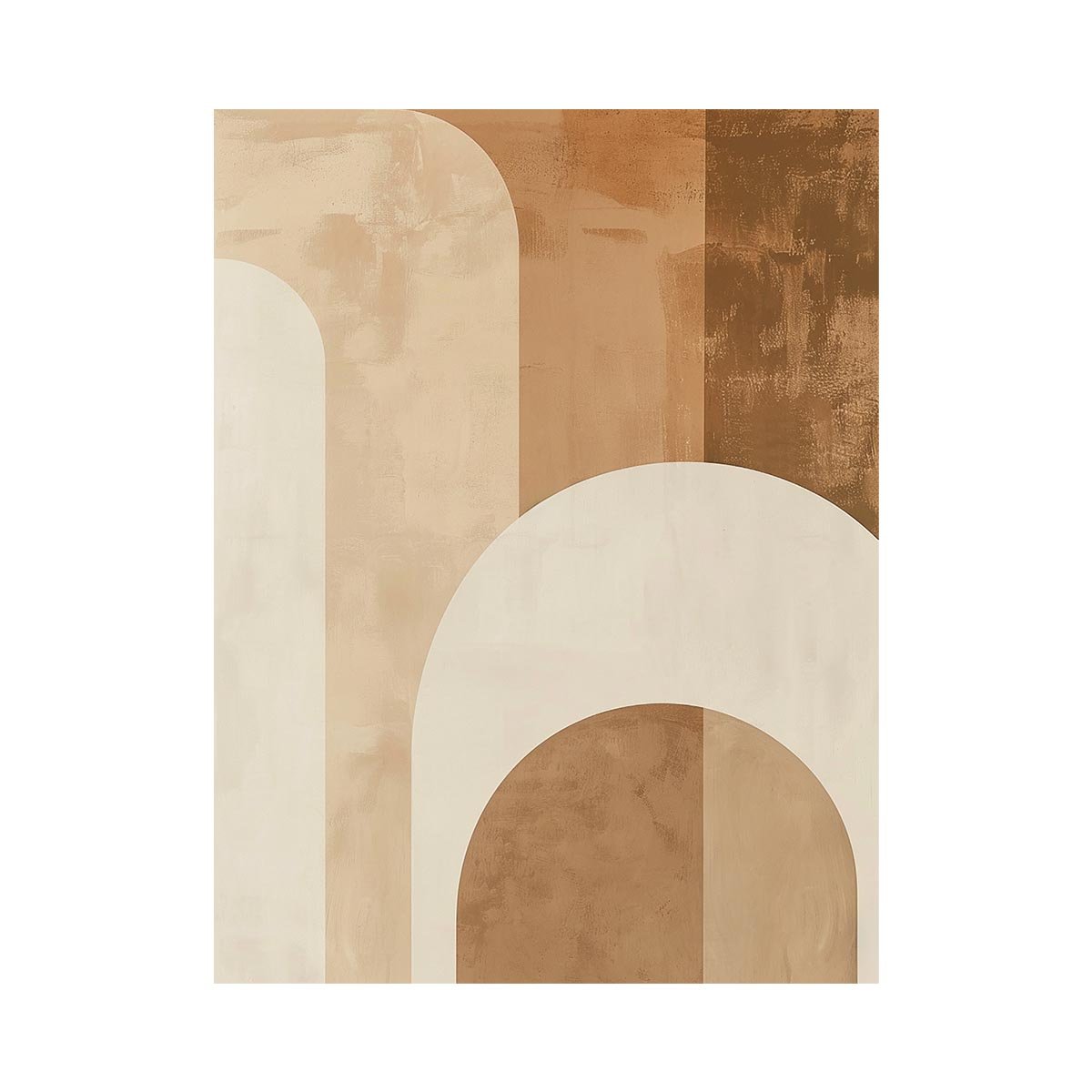 Neutral abstract arches canvas art with warm beige tones for minimalist home decor.