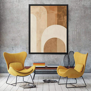 Neutral abstract arches canvas art with warm beige tones for minimalist home decor.