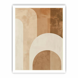 Neutral abstract arches canvas art with warm beige tones for minimalist home decor.
