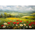 poppy meadow canvas art for peaceful living room decor.