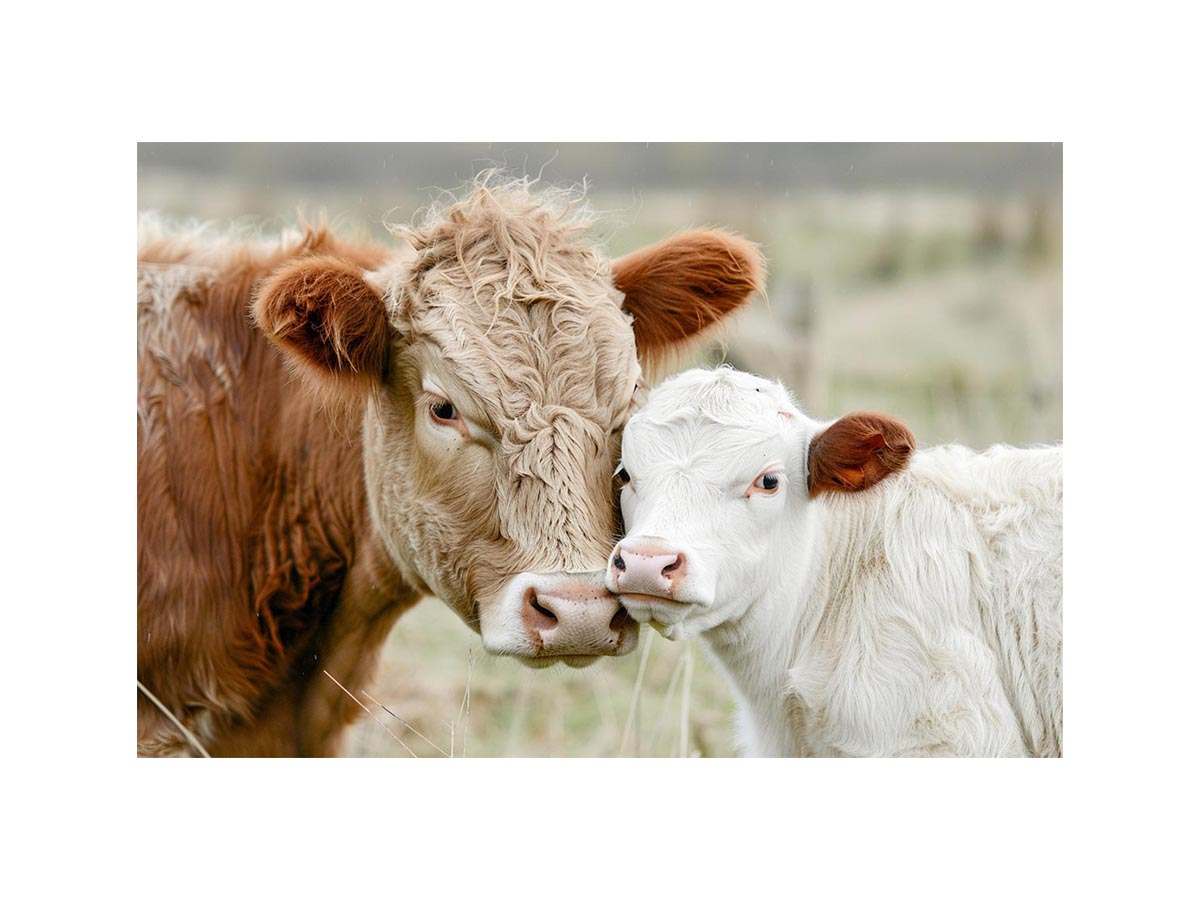 Cow and calf photography for warm farmhouse living room decor