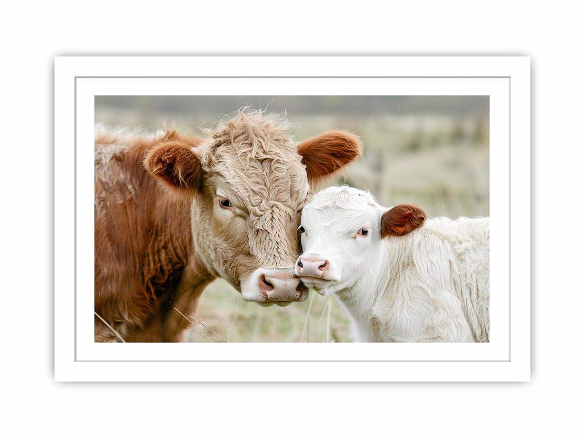 Cow and calf photography for warm farmhouse living room decor