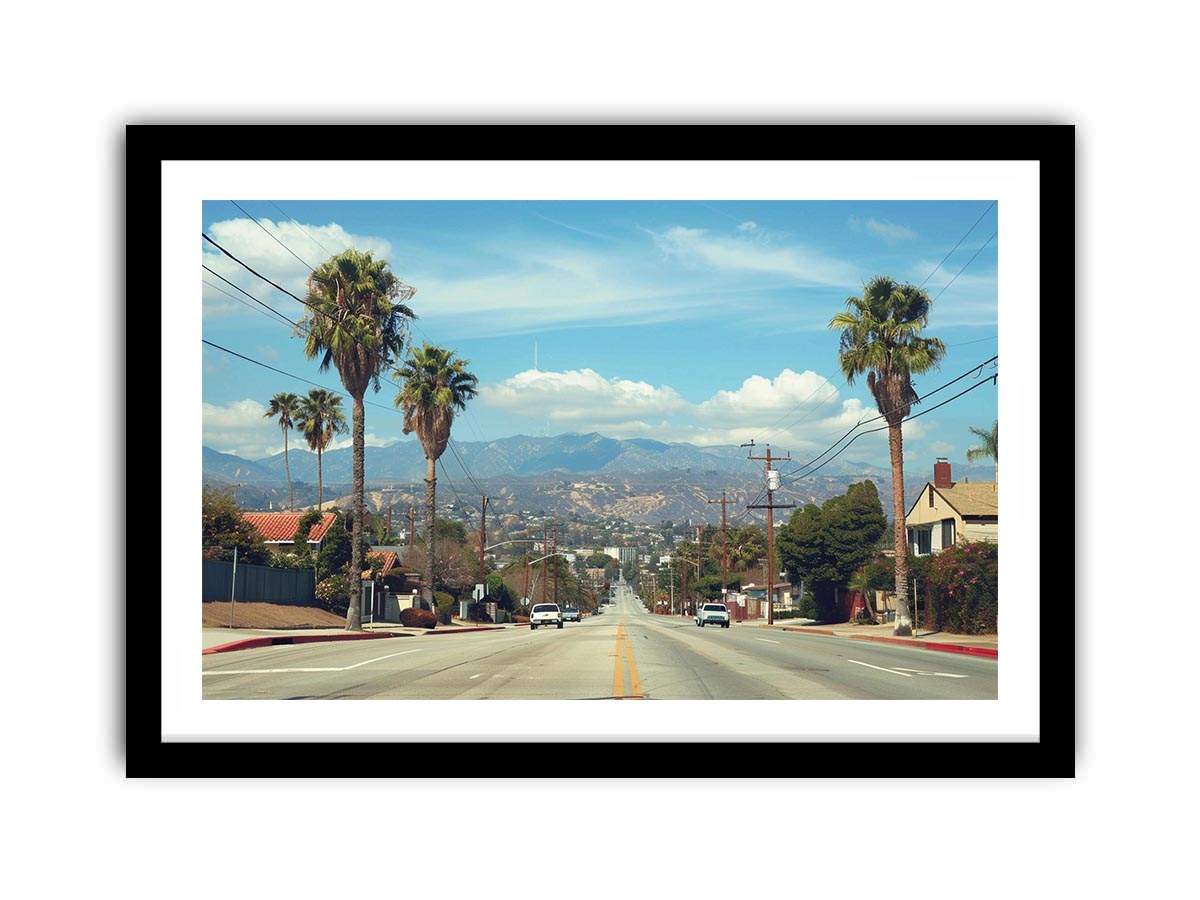 Palm tree boulevard photography for modern office wall decor