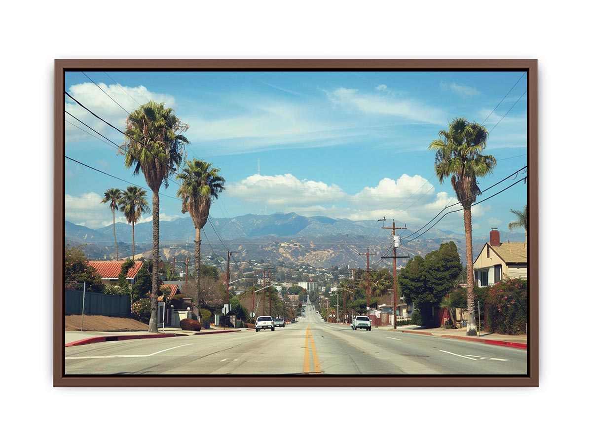 Palm tree boulevard photography for modern office wall decor