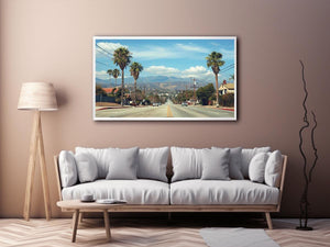 Palm tree boulevard photography for modern office wall decor