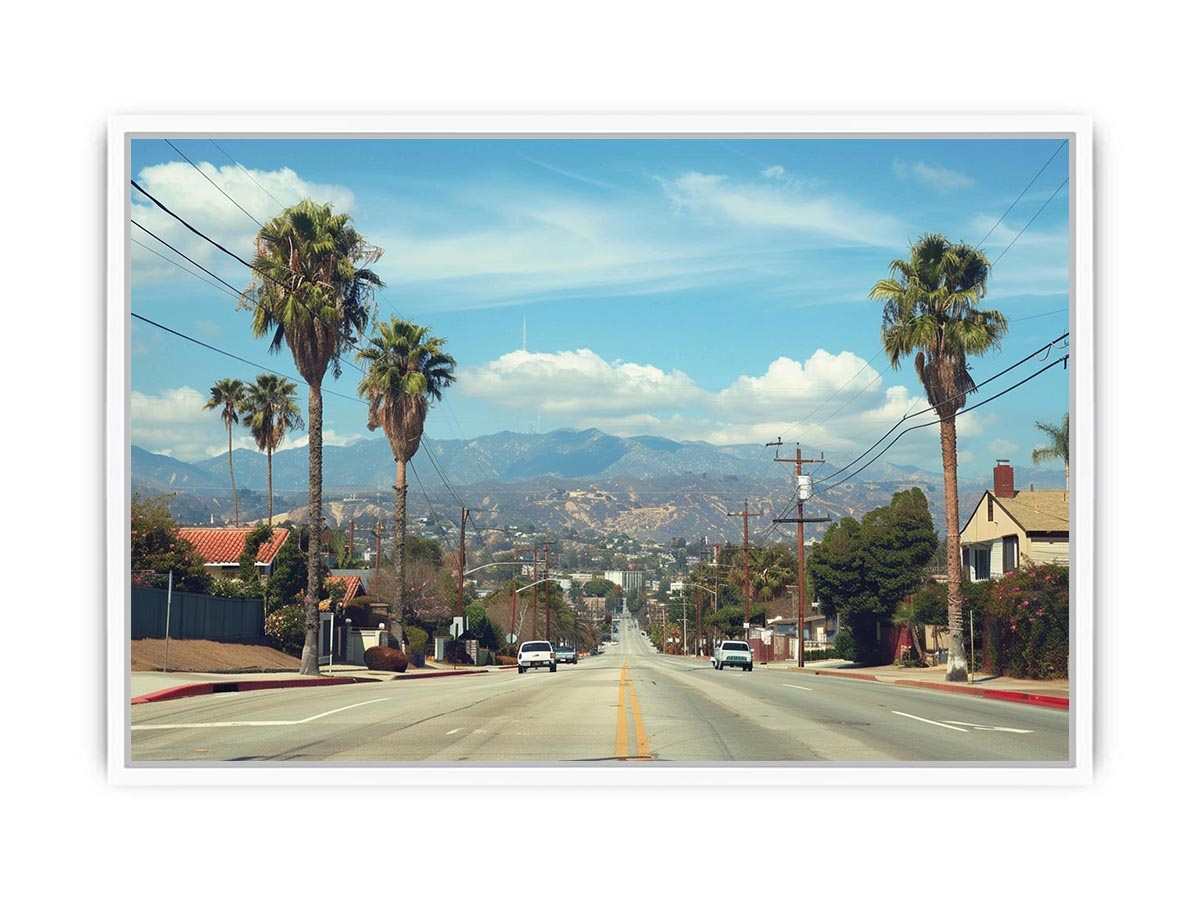 Palm tree boulevard photography for modern office wall decor