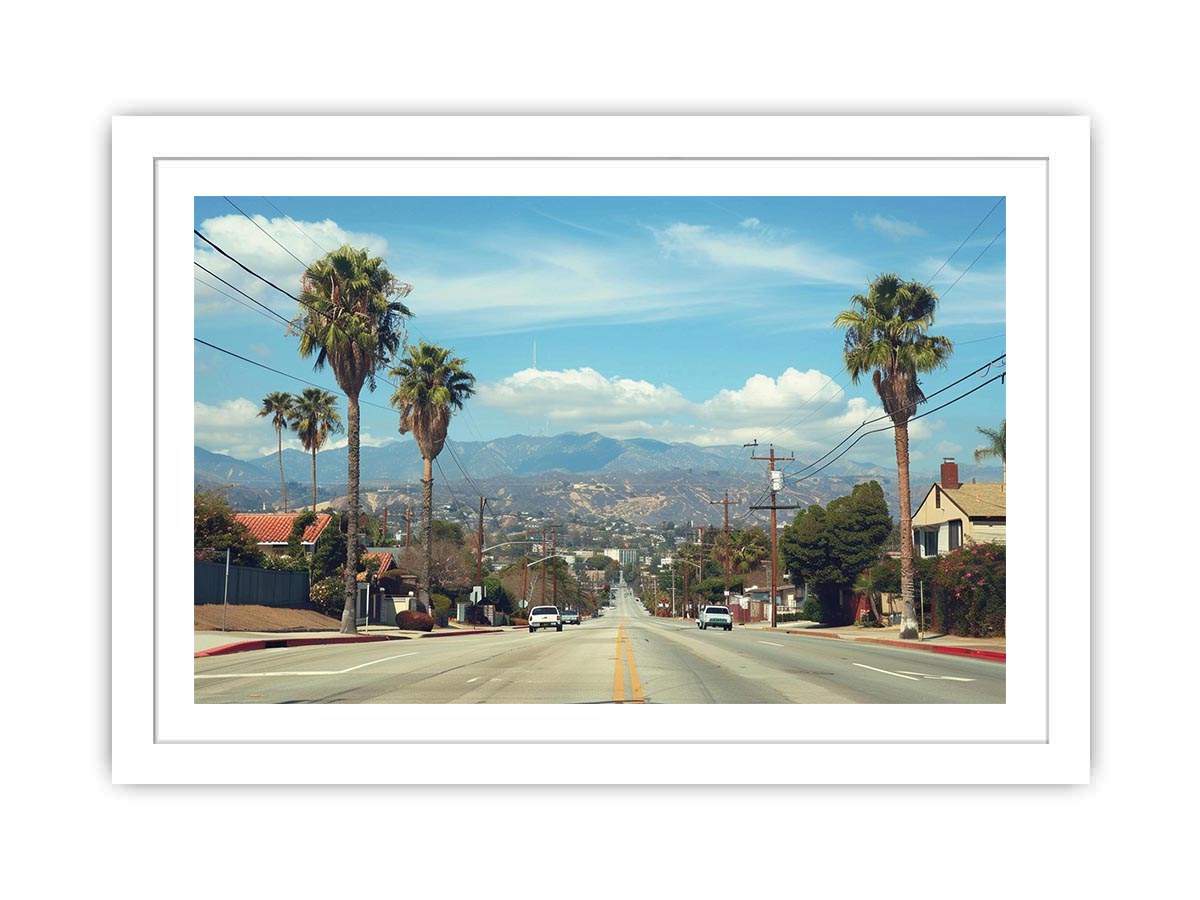 Palm tree boulevard photography for modern office wall decor