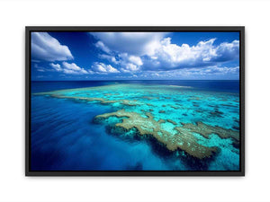 Aerial ocean reef photography for coastal bedroom decor