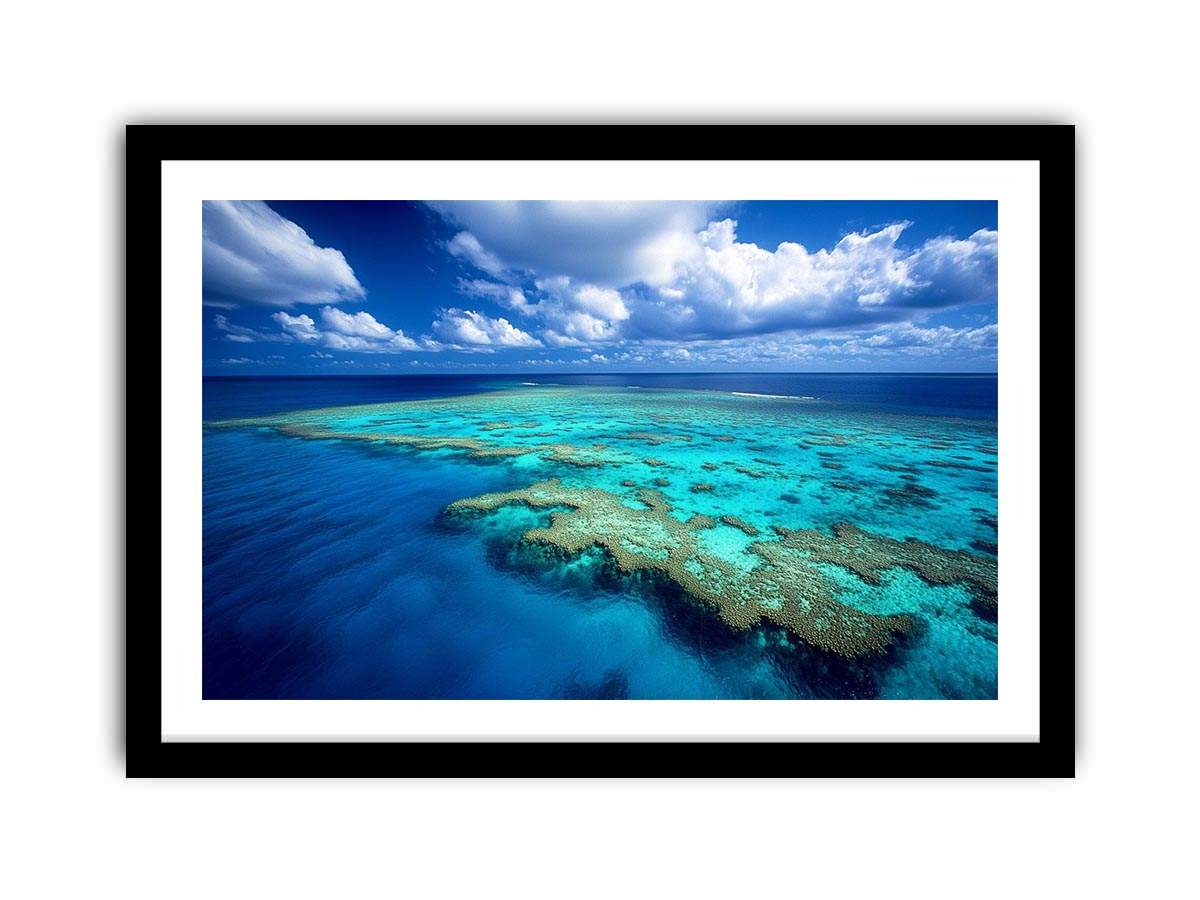 Aerial ocean reef photography for coastal bedroom decor