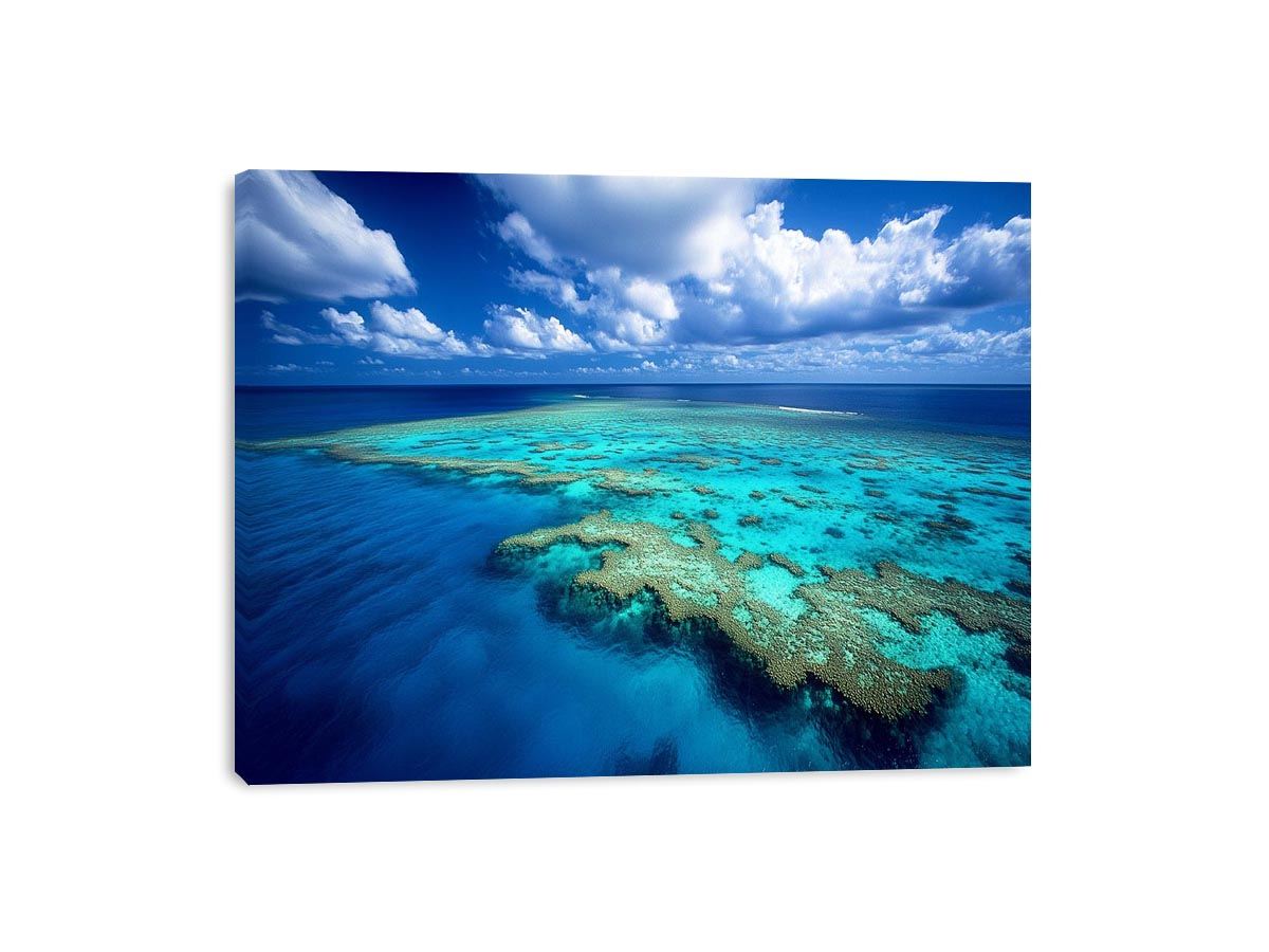 Aerial ocean reef photography for coastal bedroom decor