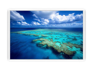 Aerial ocean reef photography for coastal bedroom decor