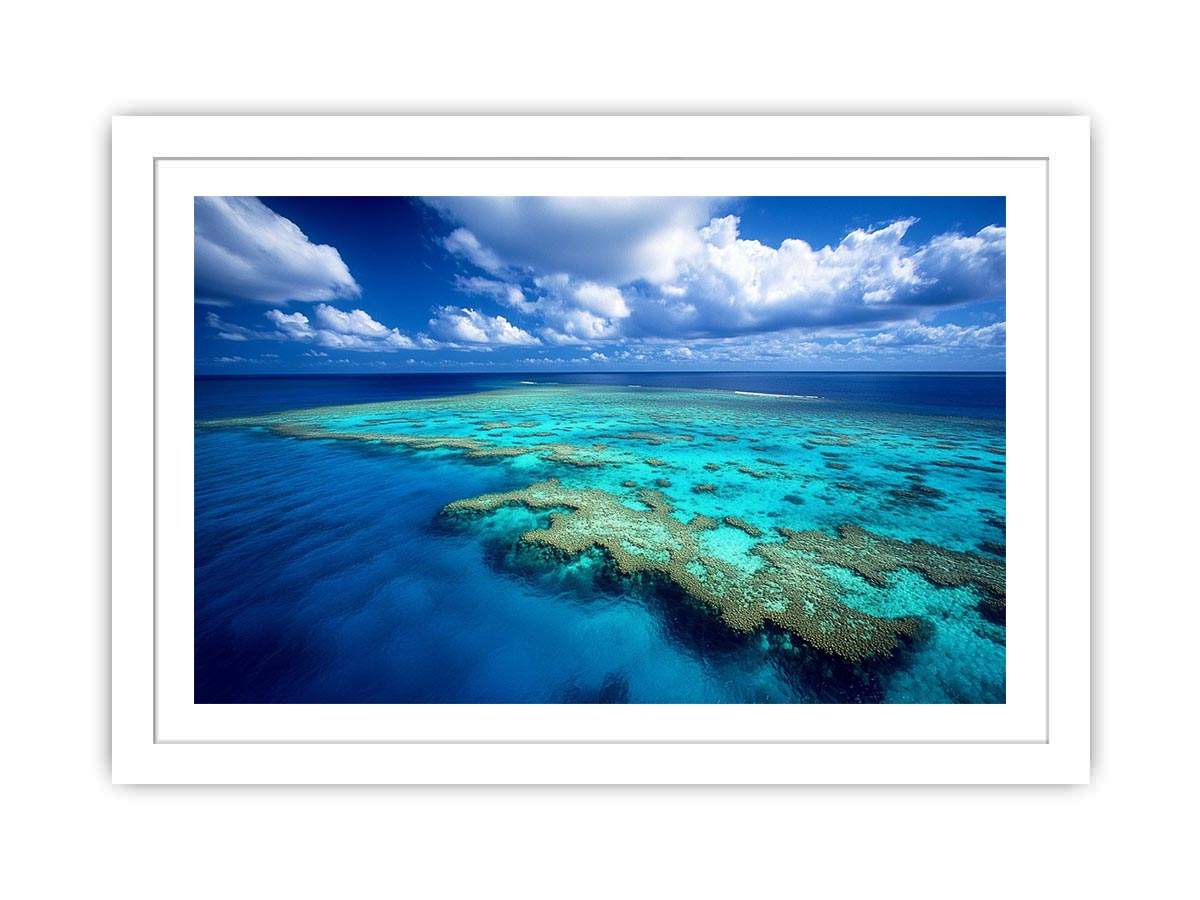 Aerial ocean reef photography for coastal bedroom decor