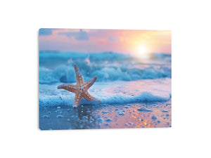 Starfish beach photography for serene coastal bedroom decor